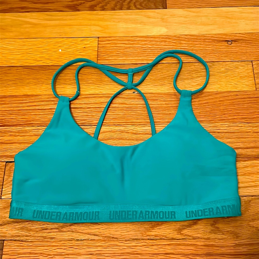 Under Armour Strappy, Lined, Sports Bra - Turquoise - Small
